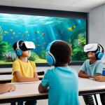 생태 리터러시 교육의 혁신적 접근 - **Prompt 1: Digital Immersion in Environmental Education**
    "A group of diverse children, aged 8-...