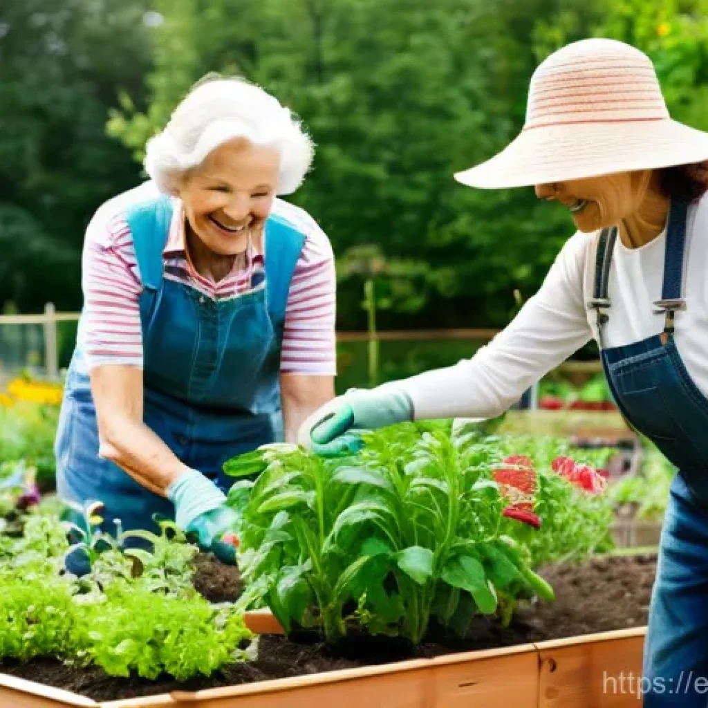 생태 리터러시 향상을 위한 커뮤니티 정원 만들기 - **Prompt 1: Intergenerational Joy in a Community Garden**
"A vibrant, sunny community garden bus...