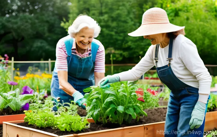 생태 리터러시 향상을 위한 커뮤니티 정원 만들기 - **Prompt 1: Intergenerational Joy in a Community Garden**
"A vibrant, sunny community garden bus...