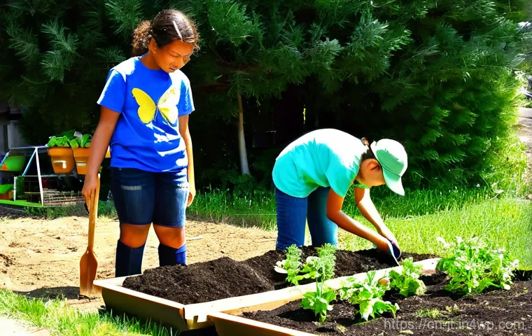생태 리터러시 교육에서의 평가 기준 - **"Green Thumbs in Action: Community Garden Project"**
A vibrant, sunlit image of a diverse grou...